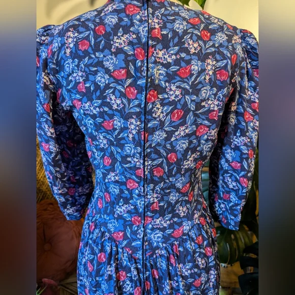 Vintage Karin Stevens Petites Floral Cottagecore Prairie Dress Size 6 - Picture 7 of 9